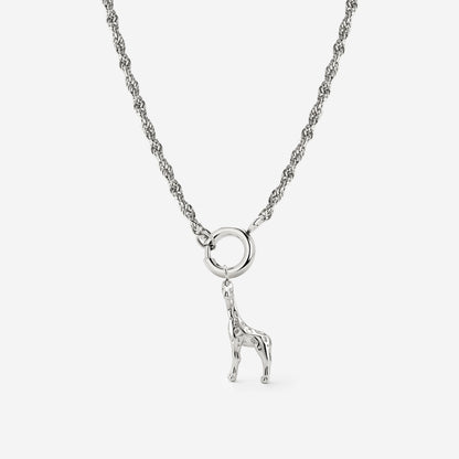 Giraffe Rope Chain Collana Set Argento