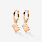 Heart Ace Hoop Set Small Oro Rosa