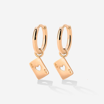 Heart Ace Hoop Set Small Oro Rosa