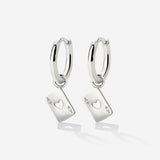 Heart Ace Hoop Set Small Argento