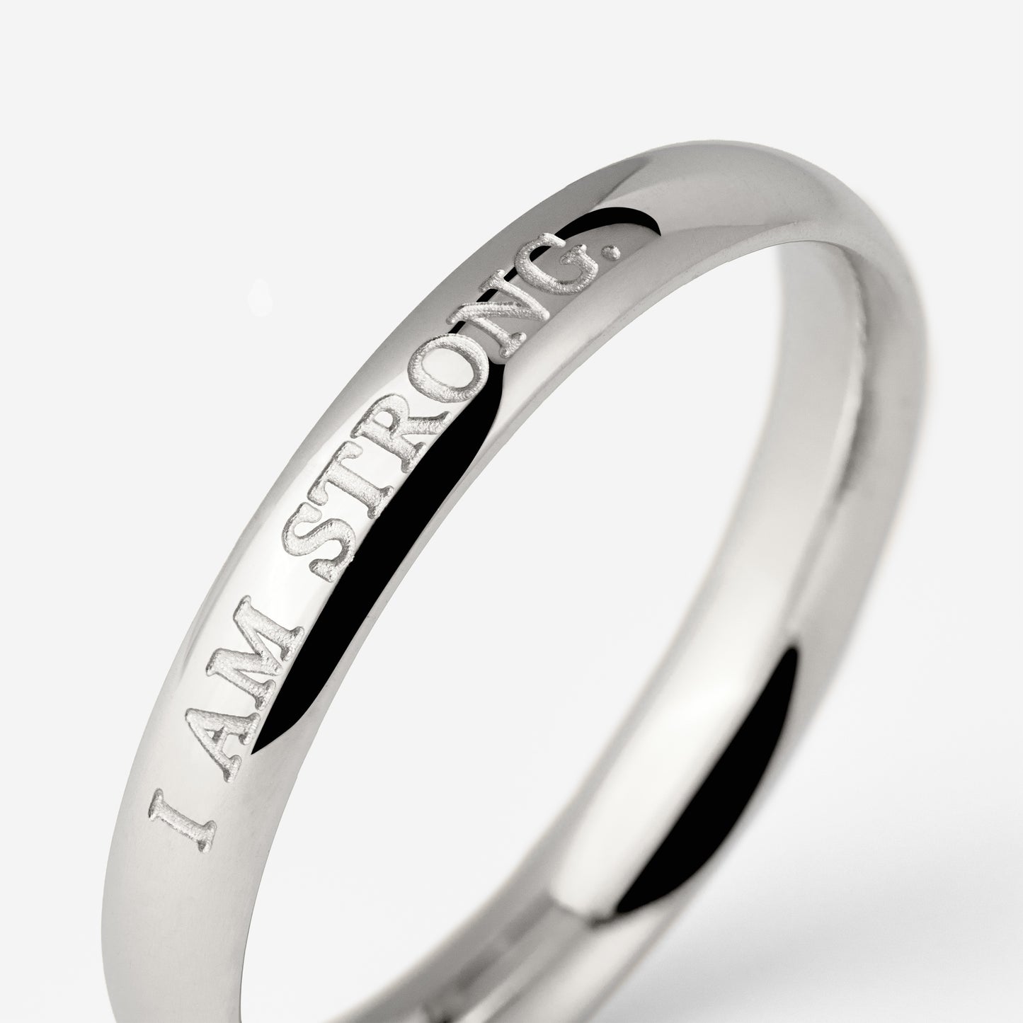 I am strong Anello Argento