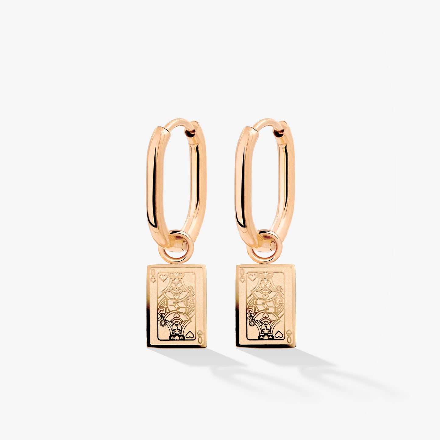 Like a Queen Oval Hoop Set Baby Oro Rosa