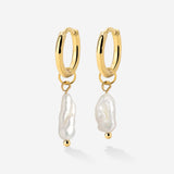 Lisas Power Pearl Hoop Set Oro