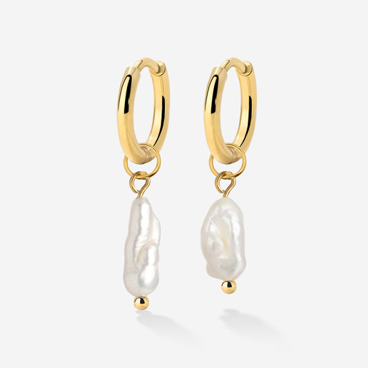 Lisas Power Pearl Hoop Set Oro