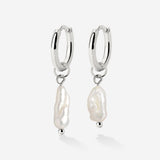 Lisas Power Pearl Hoop Set Argento