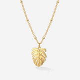 Monstera Leaf Collana Oro