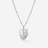 Monstera Leaf Collana Argento