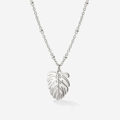 Monstera Leaf Collana Argento