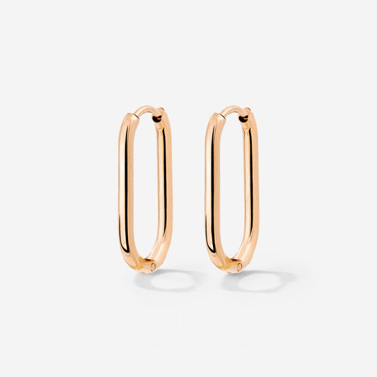 Oval Hoops Small Oro Rosa