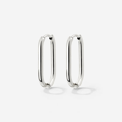 Oval Hoops Small Argento