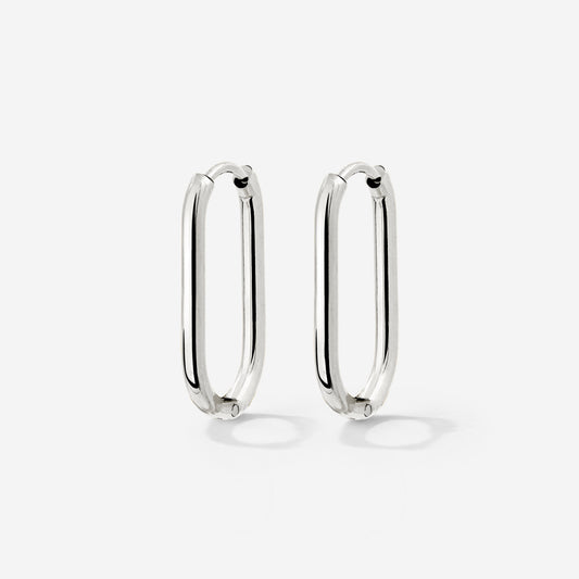Oval Hoops Small Argento