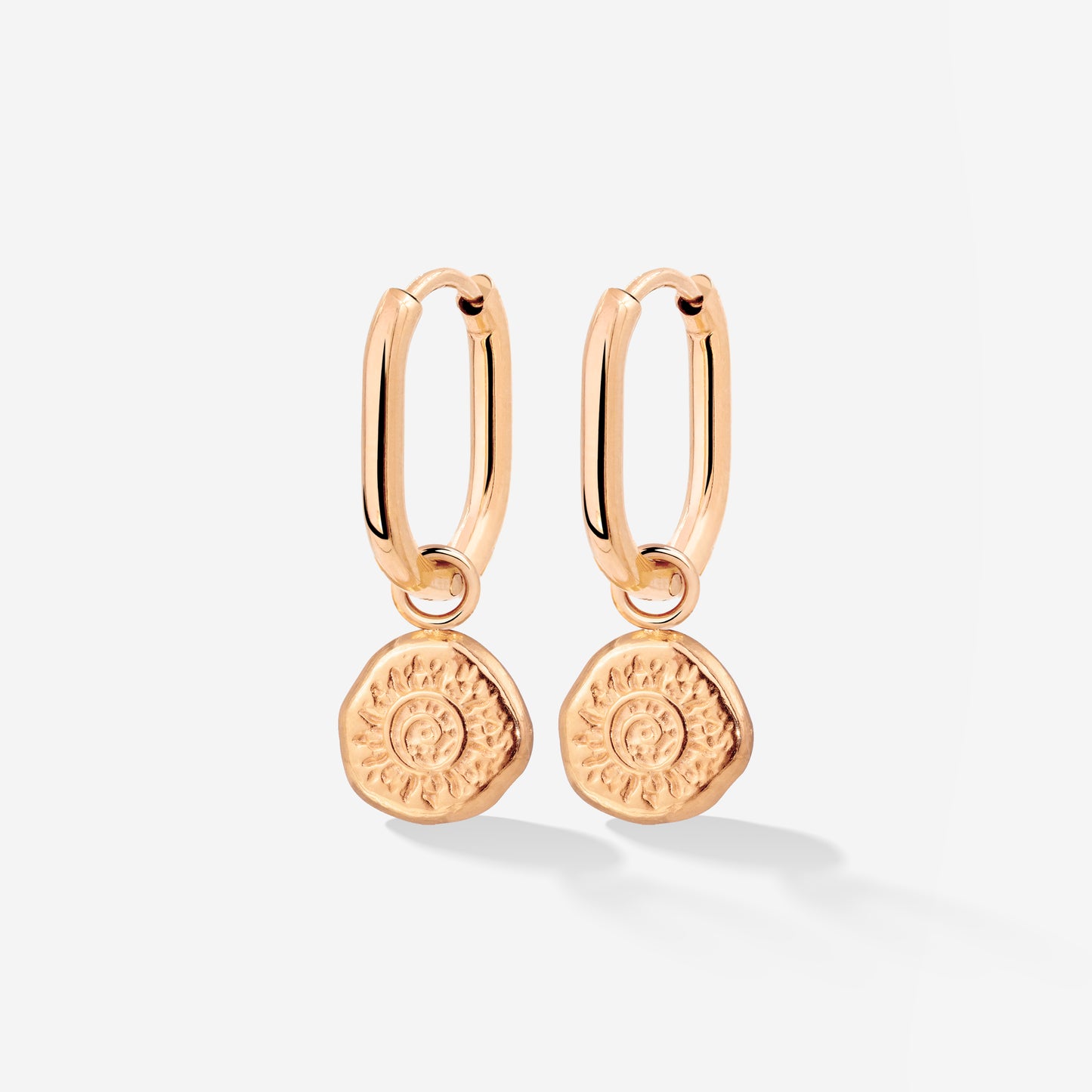 Sun Seeker Oval Hoop Set Baby Oro Rosa