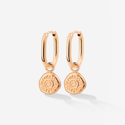 Sun Seeker Oval Hoop Set Baby Oro Rosa