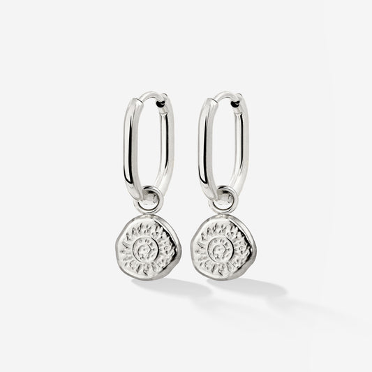 Sun Seeker Oval Hoop Set Baby Argento