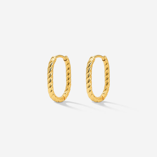 Oval Twisted Hoops Baby Oro