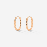 Oval Twisted Hoops Baby Oro Rosa