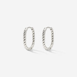 Oval Twisted Hoops Baby Argento