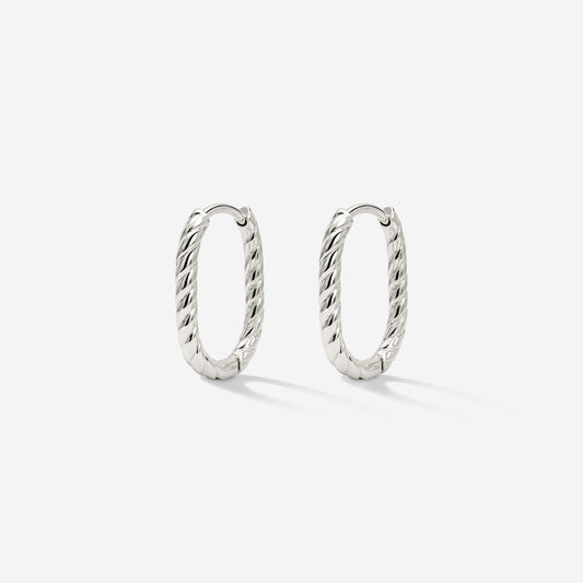 Oval Twisted Hoops Baby Argento