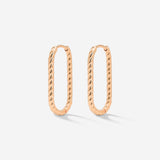 Oval Paloma Hoops Small Oro Rosa