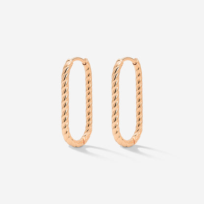 Oval Paloma Hoops Small Oro Rosa