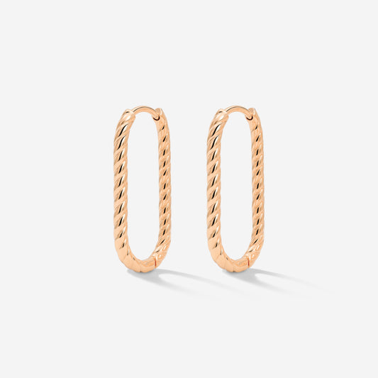 Oval Paloma Hoops Small Oro Rosa
