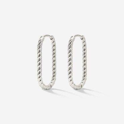 Oval Paloma Hoops Small Argento