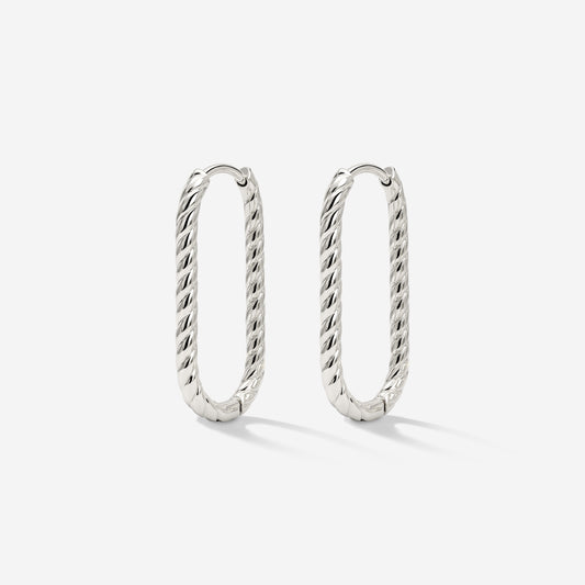 Oval Paloma Hoops Small Argento