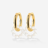 Pearly Donut Hoop Set Oro