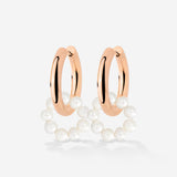 Pearly Donut Hoop Set Oro Rosa