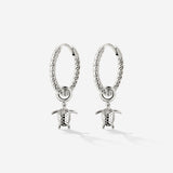 Sea Turtle Twisted Hoop Set Small Argento