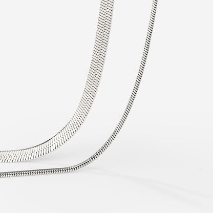 Snake Chain Double Collana Argento