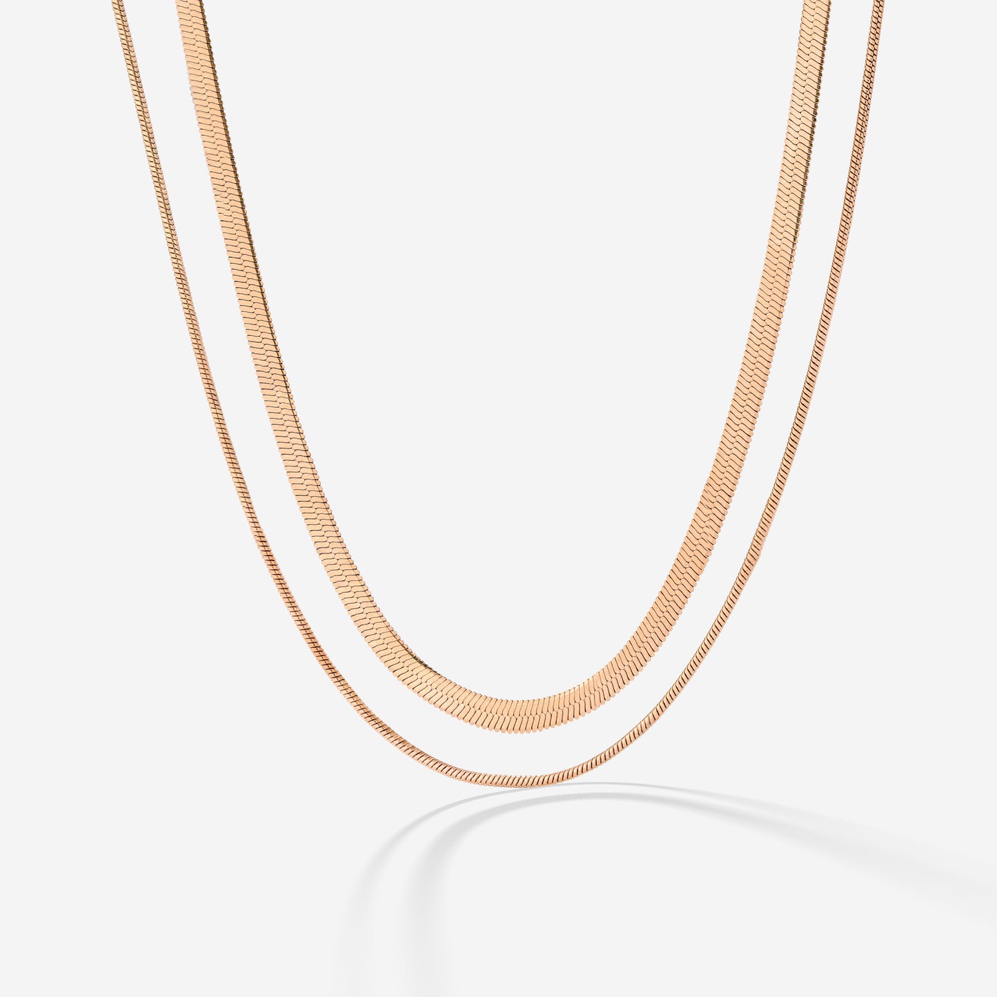 Snake Chain Double Collana Oro Rosa