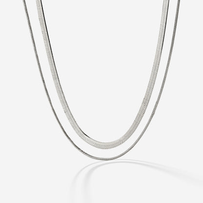 Snake Chain Double Collana Argento