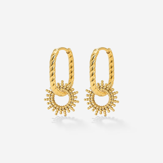 Sunny Oval Twisted Hoop Set Baby Oro