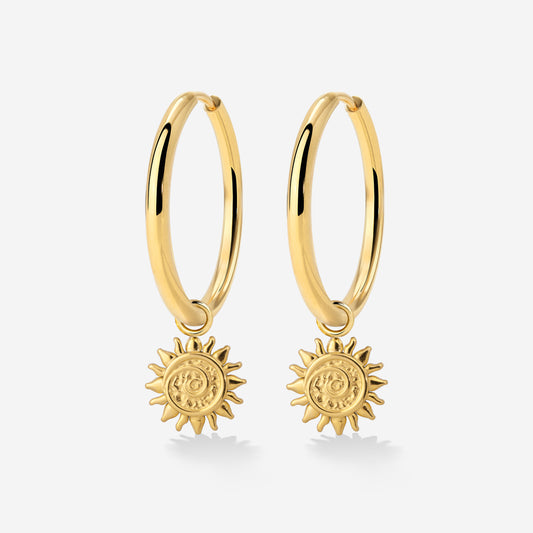 Sunny Swirl Hoop Set Large Oro