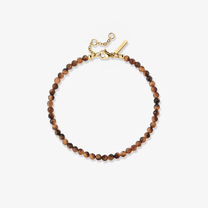 Tiger's Eye Bead Bracciale Oro