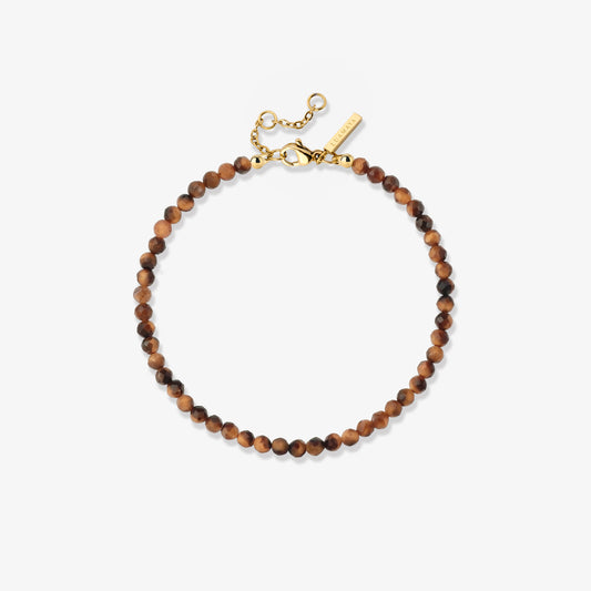 Tiger's Eye Bead Bracciale Oro