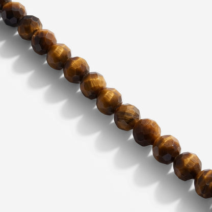 Tiger's Eye Bead Collana Argento