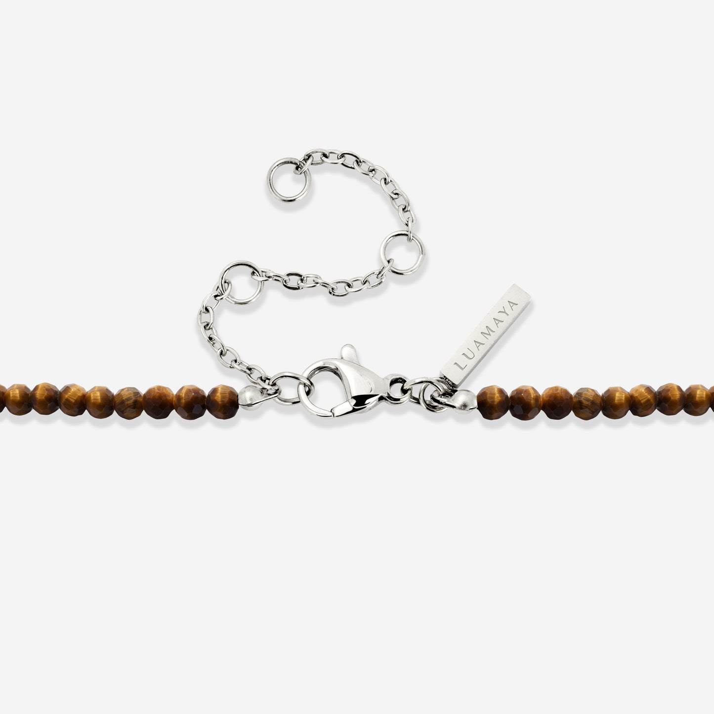 Tiger's Eye Bead Collana Argento