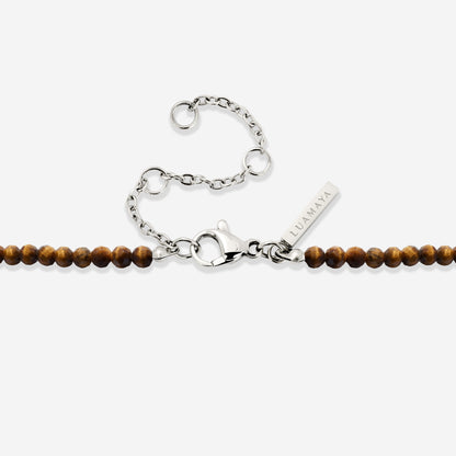 Tiger's Eye Bead Collana Argento