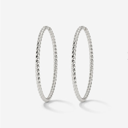 Twisted Hoops Extra Large Argento