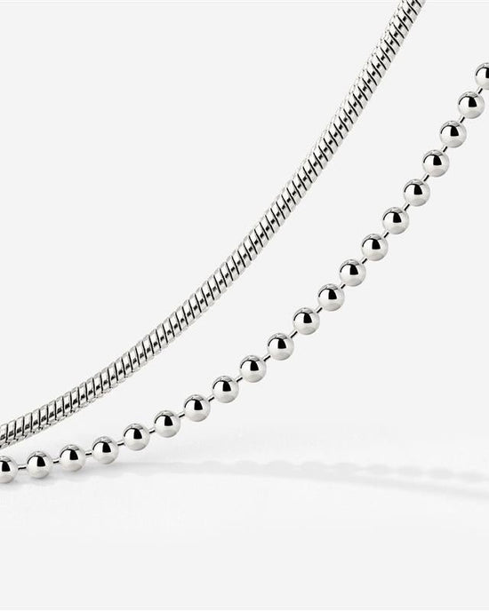 Duo Beads Collana Argento