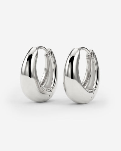 Gilded Curve Hoops Argento