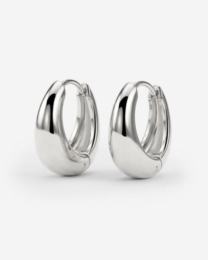 Gilded Curve Hoops Argento