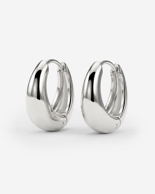 Gilded Curve Hoops Argento