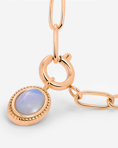 Opaline Oval Links Collana Set Oro Rosa