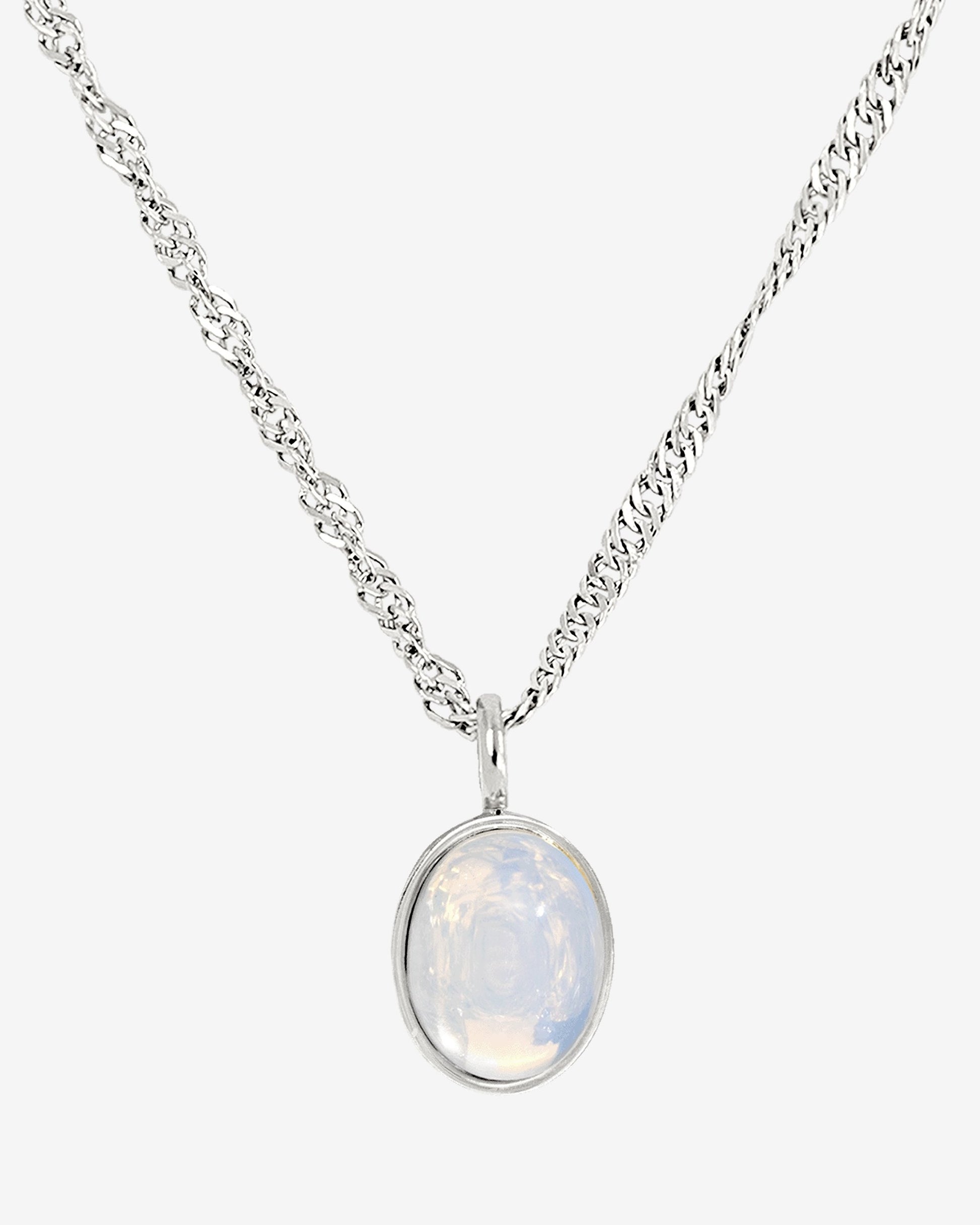 Oval Pendant Collana Argento