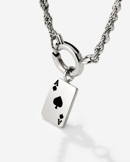 Aced Rope Chain Collana Set Argento