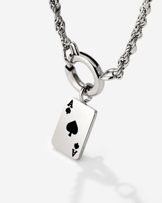 Aced Rope Chain Collana Set Argento