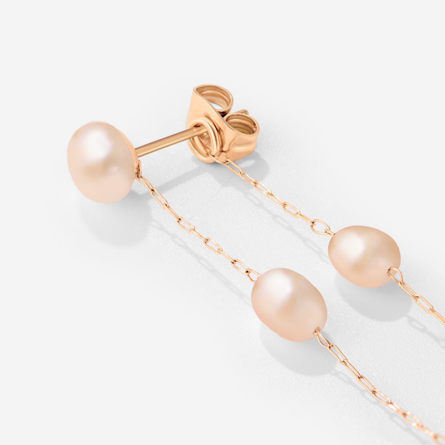 Blush Pearl Fall Orecchini Oro Rosa